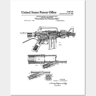 Colt Automatic Rifle Patent Black Posters and Art